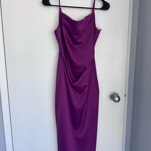 The latest scoop Mari satin slip dress midnight